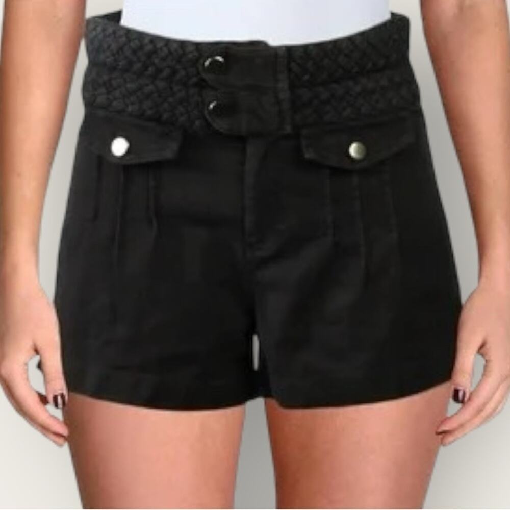 NWT | Chaser | Braided Waist Band Denim Shorts | Dark Gray | Small